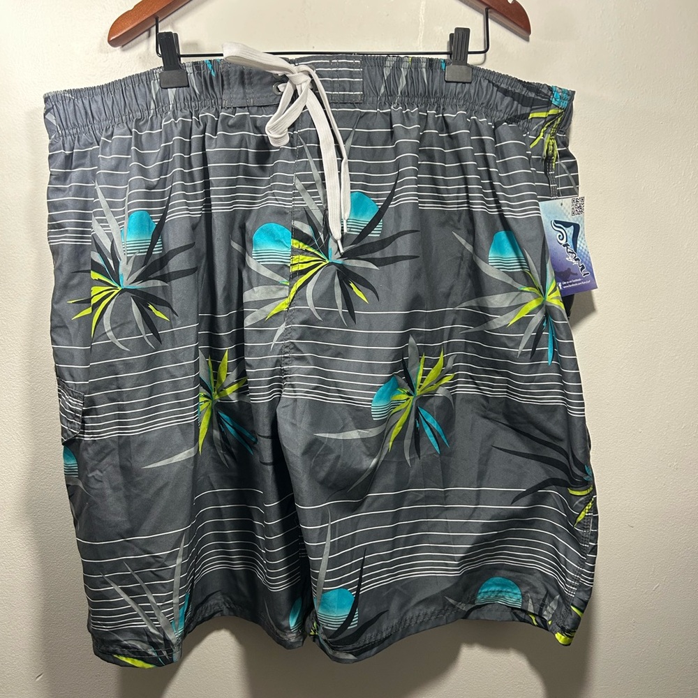 Kanu Surf Men's Standard Mirage Swim Trunks Size 5X Multicolored NWT